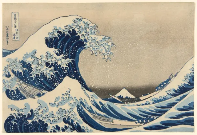 The Great Wave in toon tone by Katsushika Hokusai